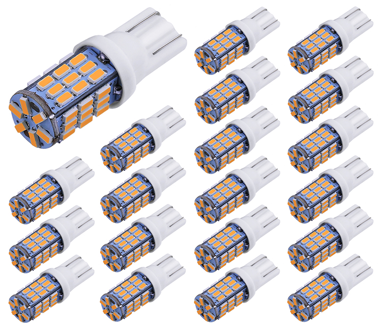 Aucan 20pcs Super Bright RV Trailer T10 921 194 42-SMD 12V Car Backup Reverse LED Lights Bulbs Light Width Lamp Warm White